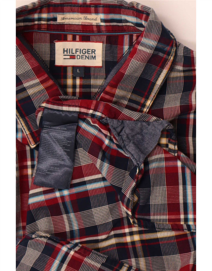 Camicia da uomo Tommy Hilfiger grande cotone a quadri multicolore