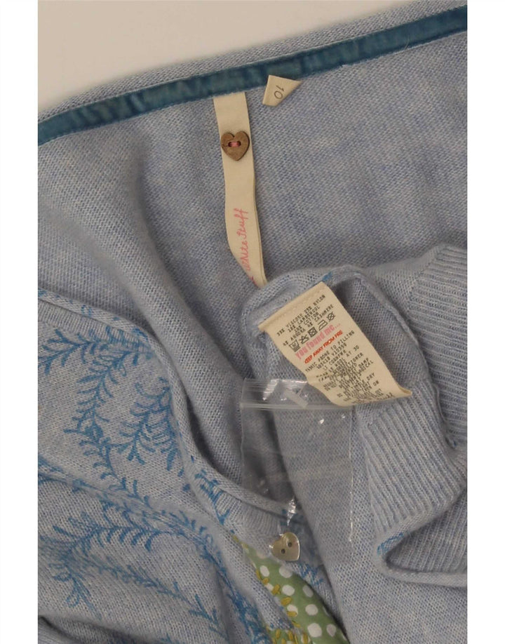 Pull cardigan à motif abstrait White Stuff pour femme UK 10 Small Bleu