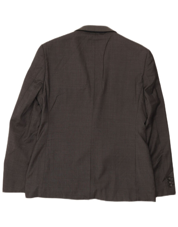 Jaqueta blazer masculina Ted Baker Slim Fit 2 botões Reino Unido 38 lã cinza médio