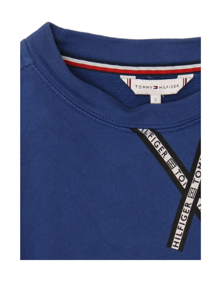 Tommy Hilfiger Womens Oversized Sweatshirt Jumper UK 10 Small Blue