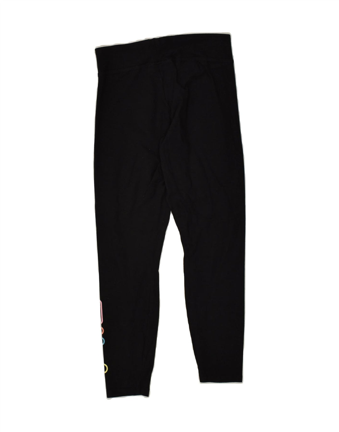 FILA Womens Graphic Leggings UK 8 Small Black Cotton | Vintage Fila | Thrift | Second-Hand Fila | Used Clothing | Messina Hembry 