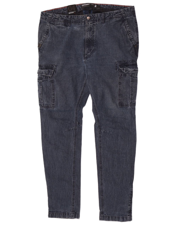 Superdry Herren Cargo Slim Jeans W36 L32 Blaue Baumwolle