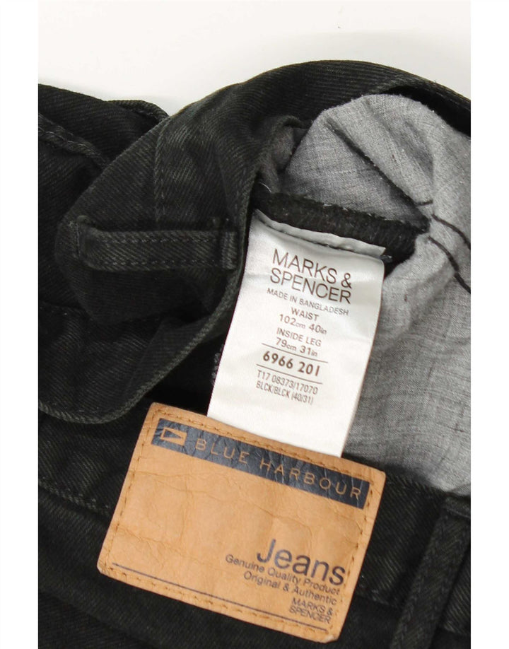 Marks & Spencer Mens Straight Jeans W40 L24 Grey Cotton