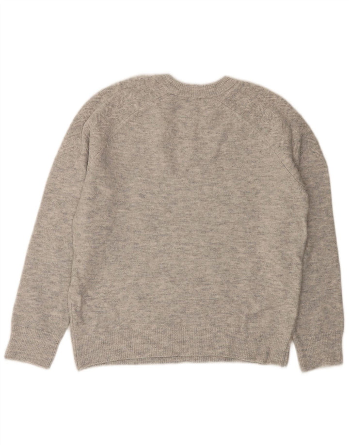 Marks & Spencer Womens Crew Neck Jumper Sweater UK 14 Medium Grey Flecked