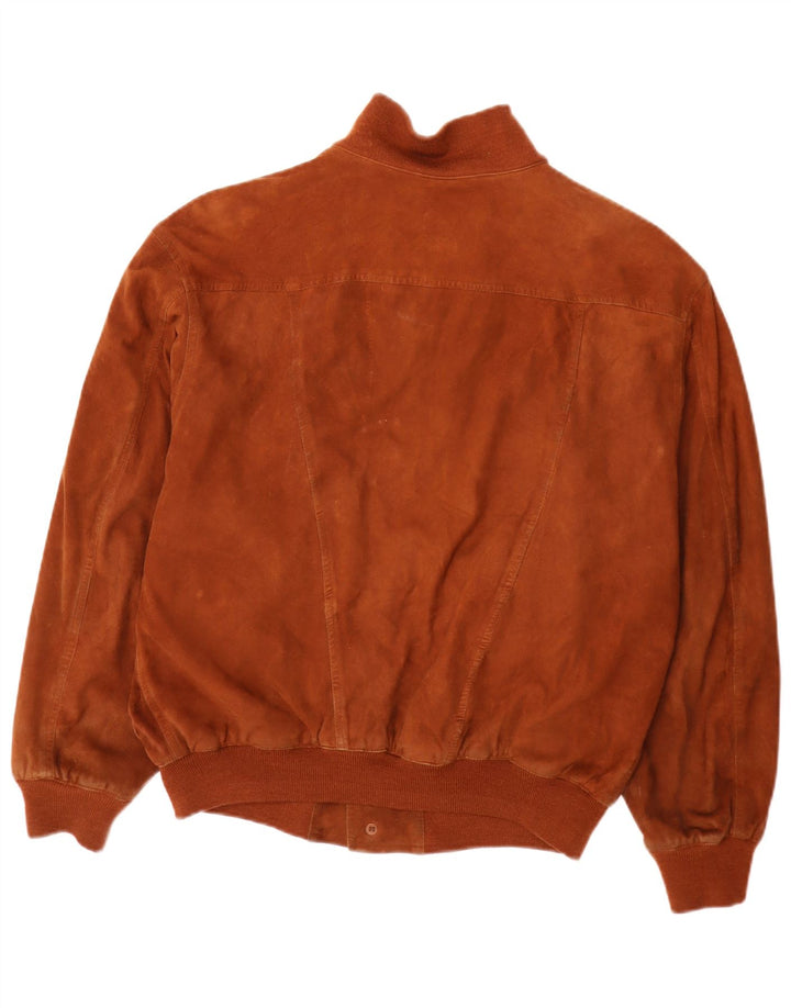 Pelle Moda Ανδρικό Suede Bomber Jacket IT 48 Medium Brown
