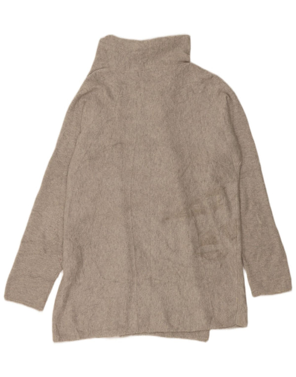 Damski sweter rozpinany o długim kroju Eddie Bauer UK 16, duży, szary, bawełniany