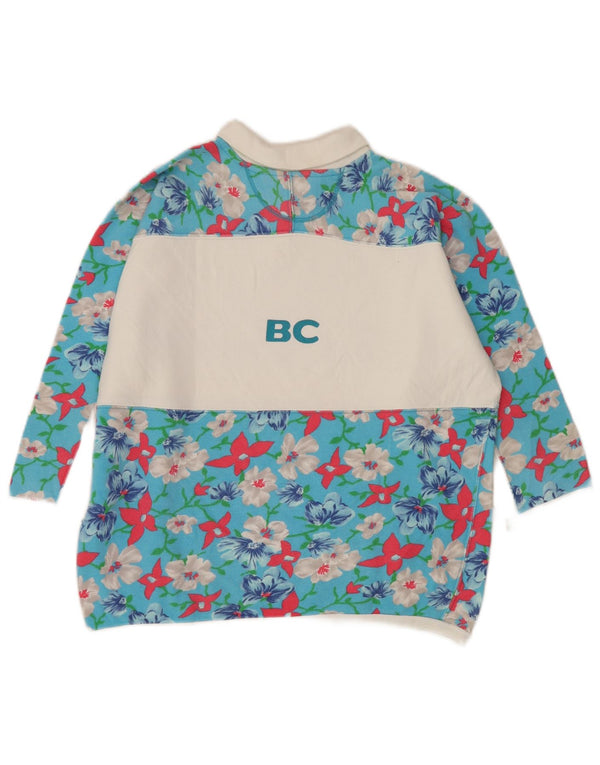 Best Company Womens Oversized 1/2 Sleeve Top UK 14 Medium Blue Floral