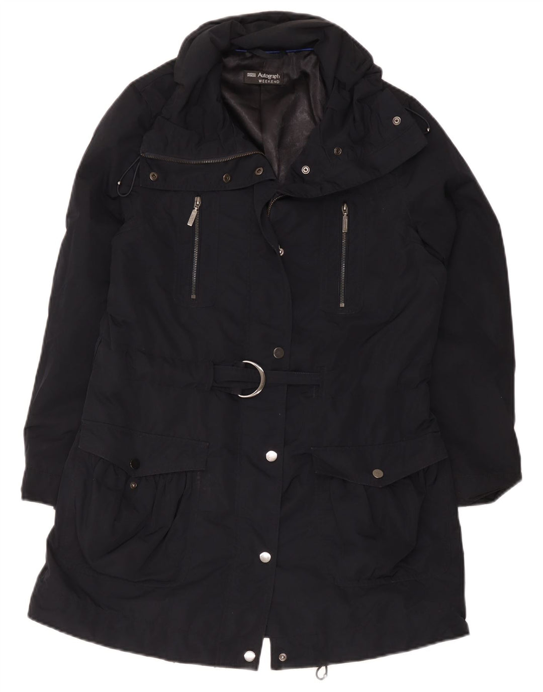 Marks & Spencer Womens Autograph Windbreaker Coat UK 12 Medium Black