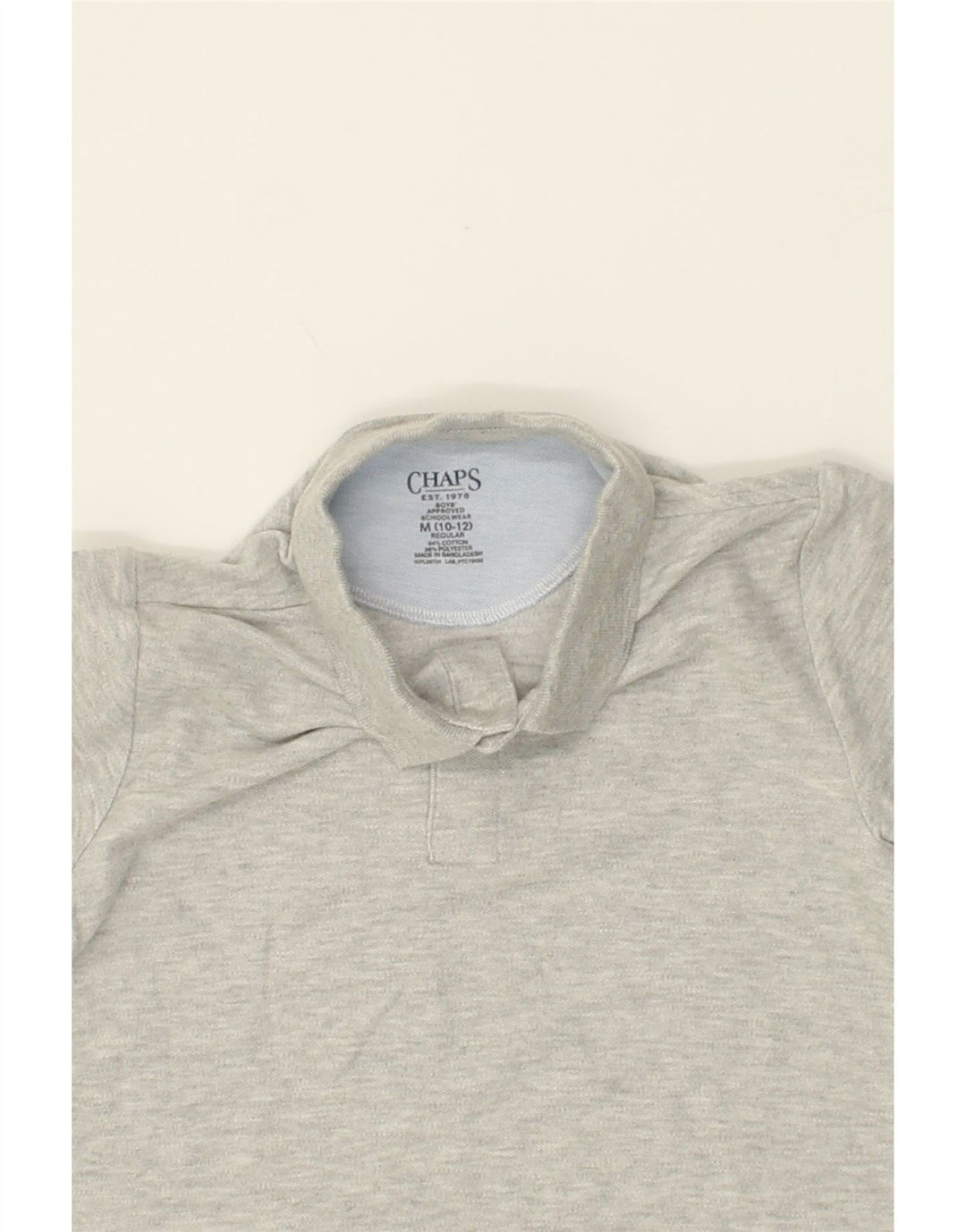 CHAPS Boys Polo Shirt 10-11 Years Medium Grey Cotton Vintage Chaps and Second-Hand Chaps from Messina Hembry 