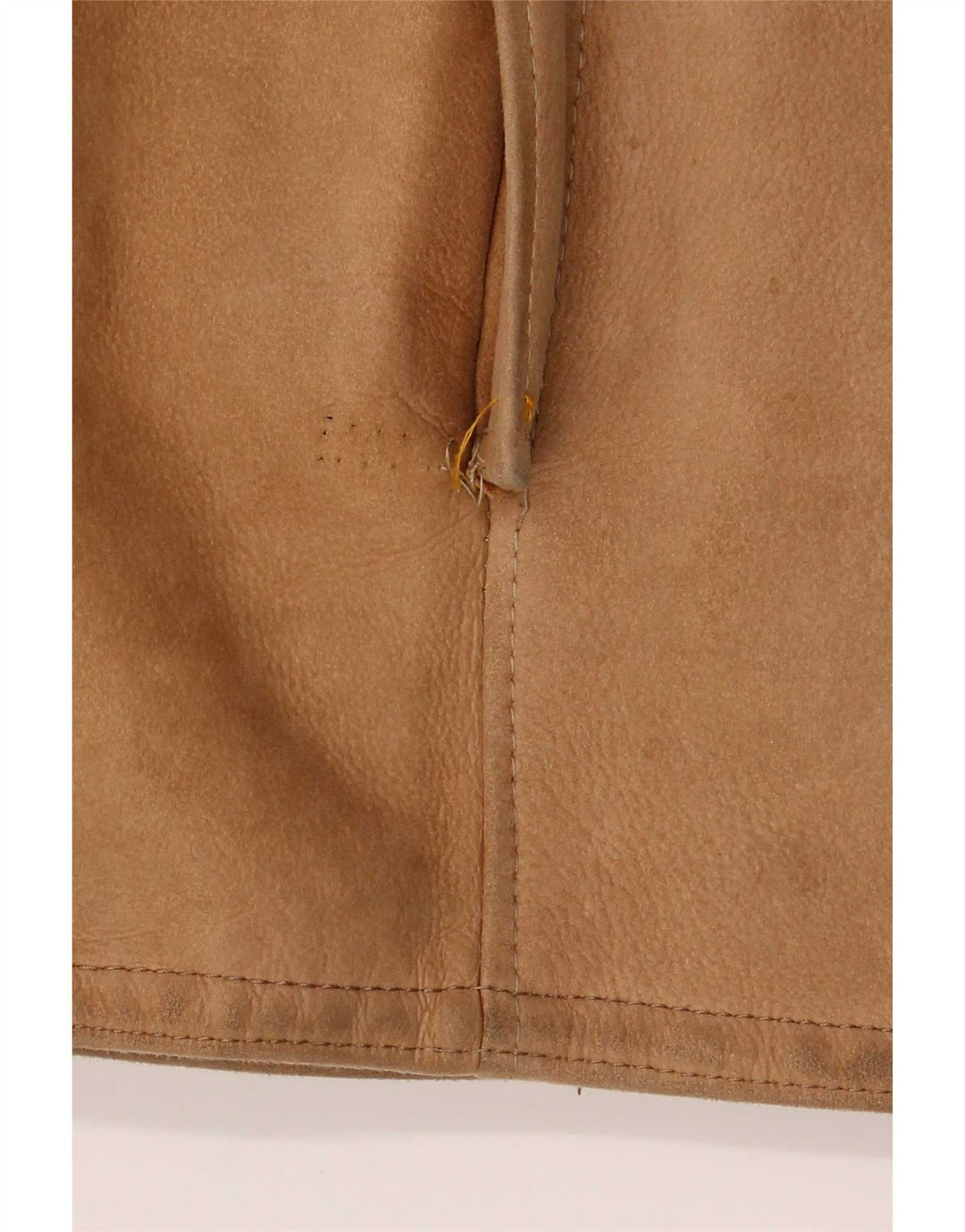 Giubbotto in shearling con cappuccio da donna vintage UK 12 Beige medio