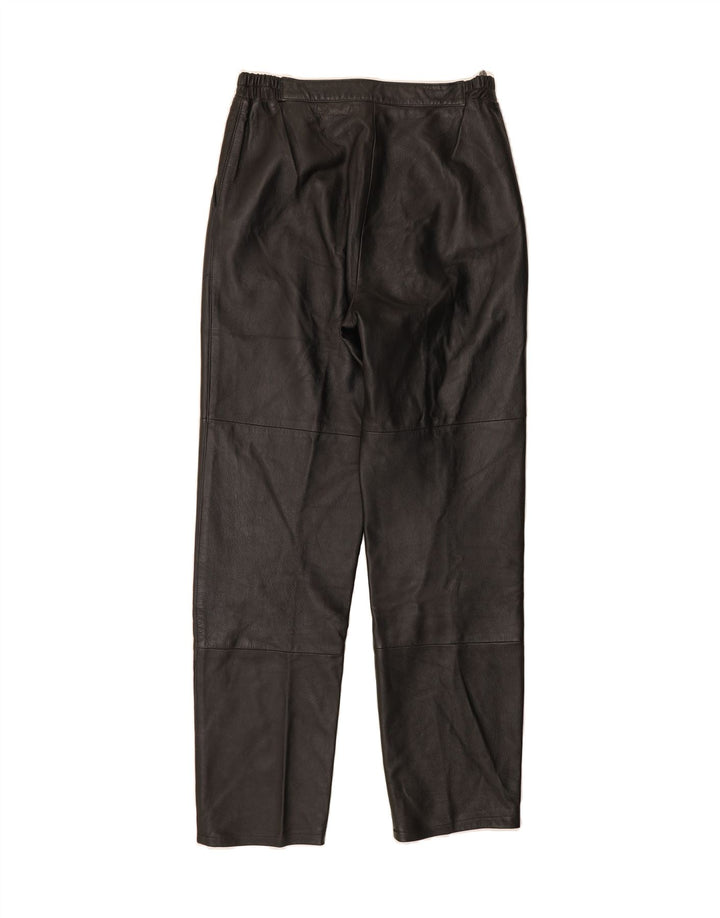 VINTAGE Womens Leather Trousers IT 44 Medium W30 L32 Black Leather Vintage Vintage and Second-Hand Vintage from Messina Hembry 