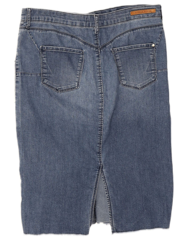 Fiorella Rubino Dame Denim Nederdel UK 12 Medium W34 Blå Bomuld