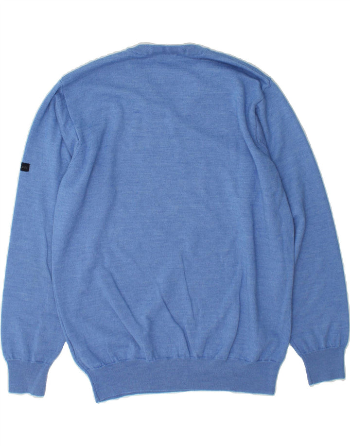 MONTE CARLO Mens V-Neck Jumper Sweater Medium Blue Acrylic Vintage Monte Carlo and Second-Hand Monte Carlo from Messina Hembry 