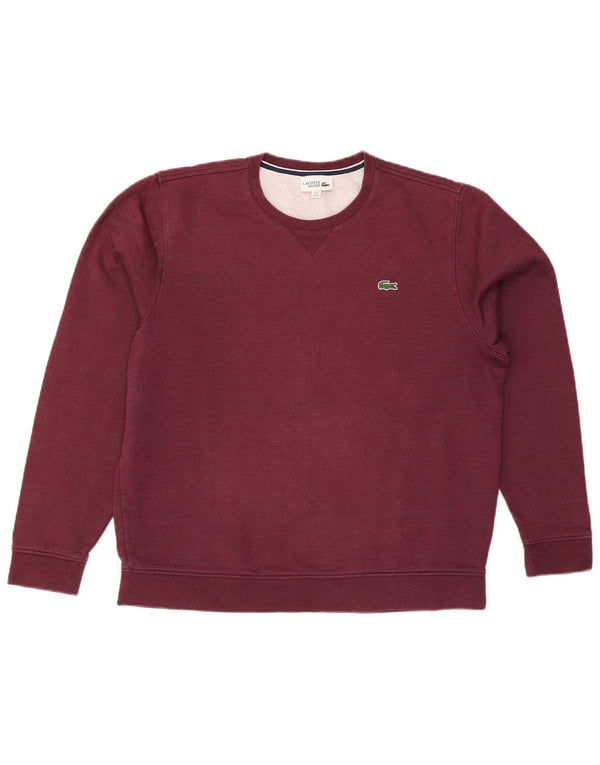 Lacoste Herren Sweatshirt Pullover Größe 6 XL Burgund Baumwolle