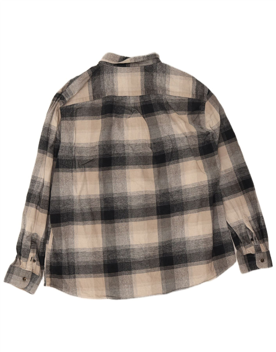 Marks & Spencer Mens Regular Fit Flannel Shirt 2XL Beige Check Cotton