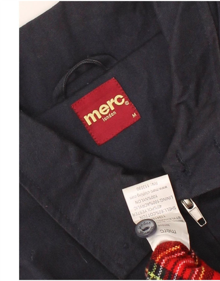 MERC Mens Bomber Jacket UK 38 Medium Navy Blue Cotton Vintage Merc and Second-Hand Merc from Messina Hembry 