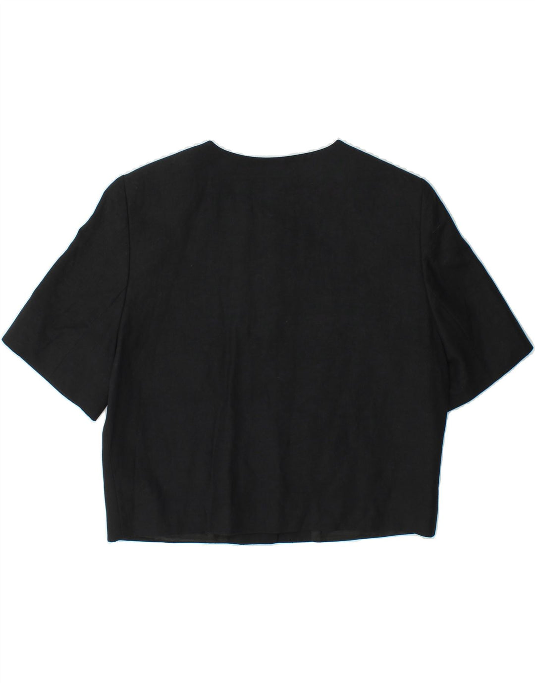 LA ROCHELLE Womens Short Sleeve 5 Button Blazer Jacket EU 40 Medium Black Vintage La Rochelle and Second-Hand La Rochelle from Messina Hembry 