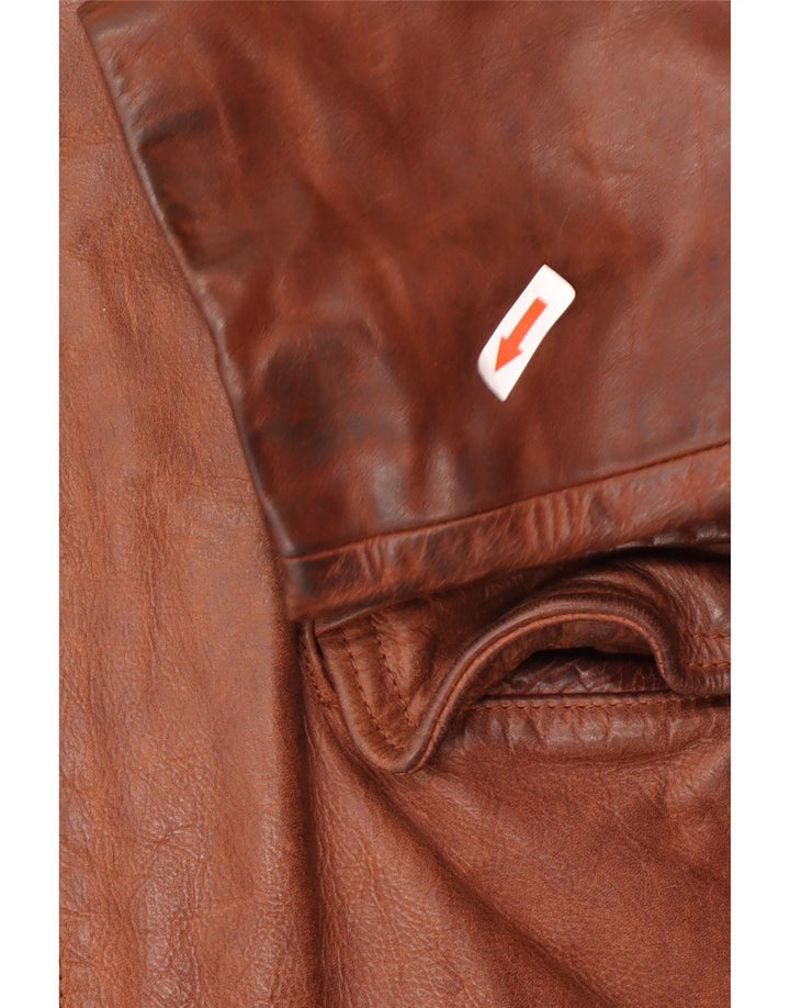 Vintage Mens Leather Jacket UK 40 Large Brown Leather