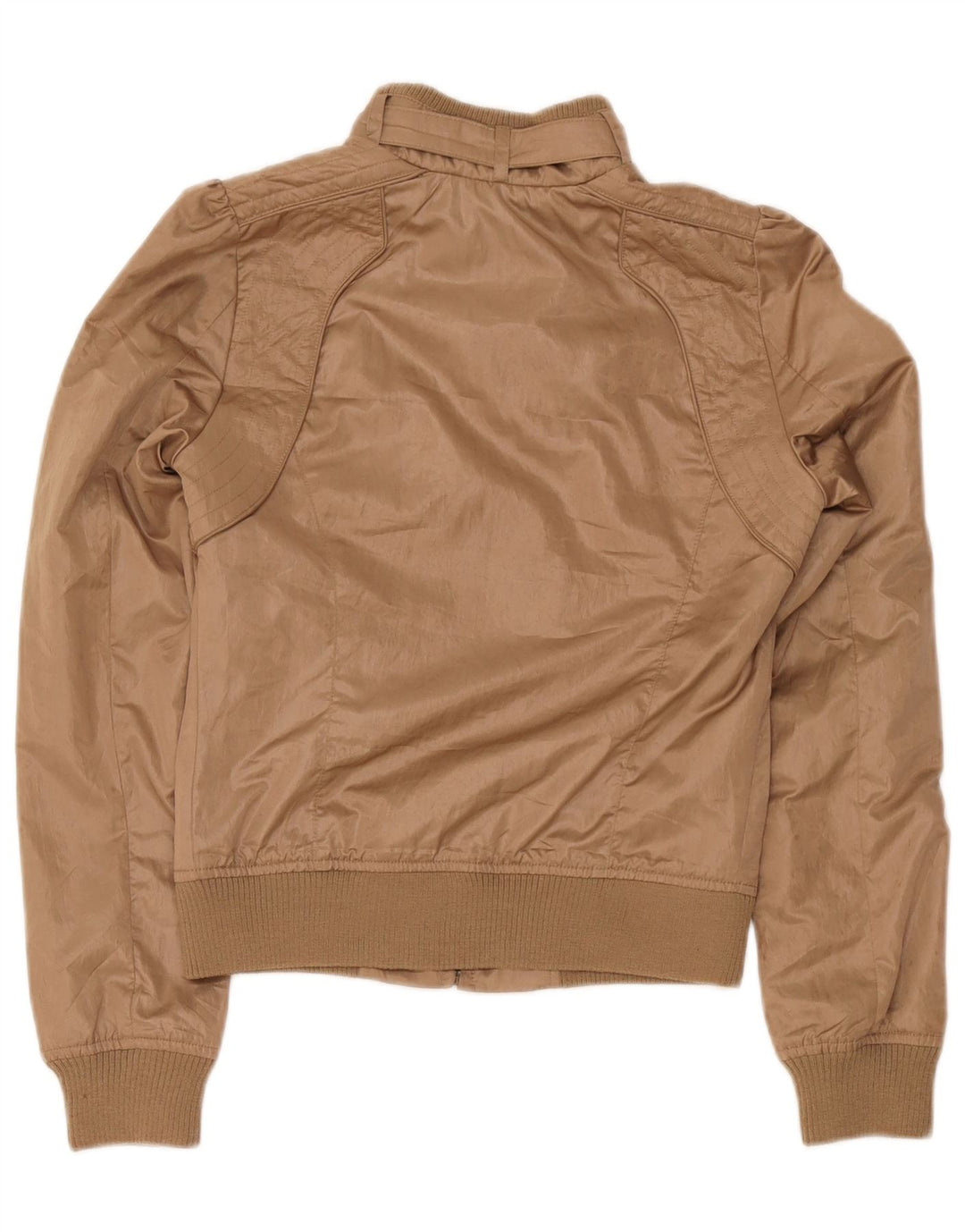 Guess Womens Bomber Jacket UK 6 XS Brown Polyester