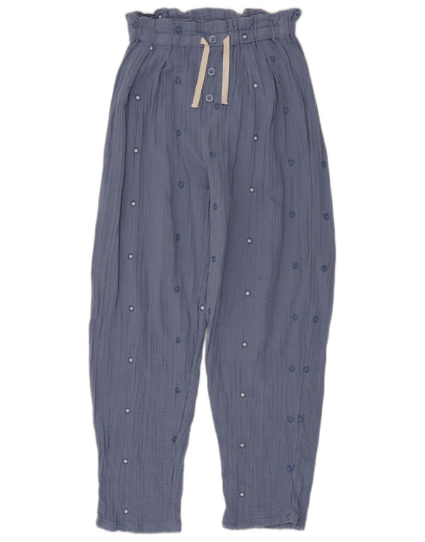 Benetton Mädchen-Freizeithose mit hoher Taille, 11–12 Jahre, 2XL W22 L26, Blau
