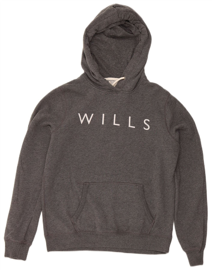Jack Wills Womens Graphic Classic Fit Sweatshirt Jumper UK 12 Medium Grey