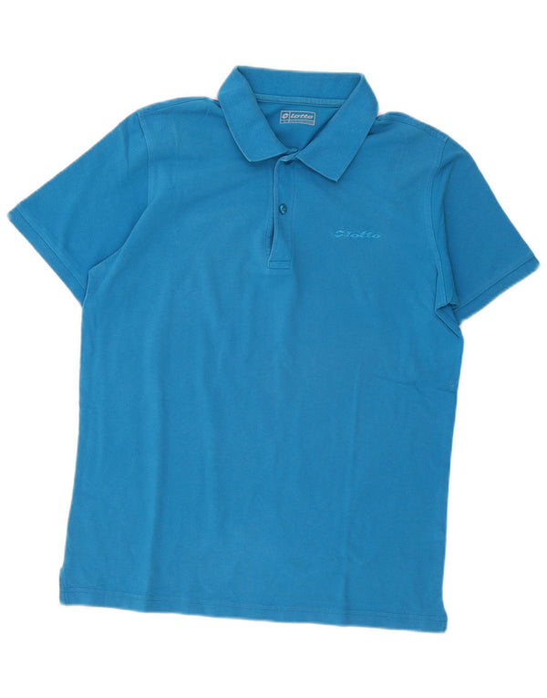 Lotto Mens Polo Shirt Large Blue Cotton