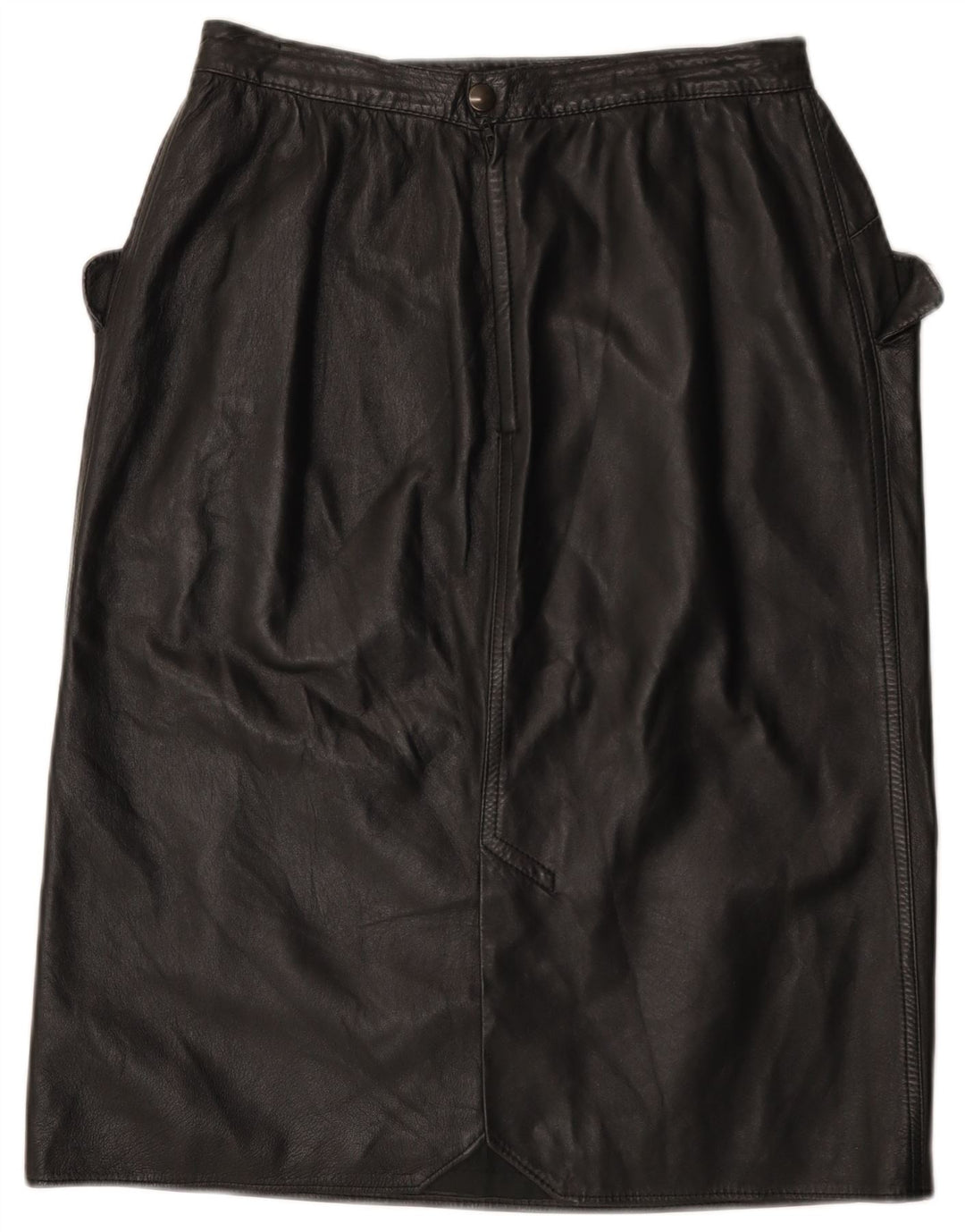 Vintage Womens Leather Skirt W30 Medium Black