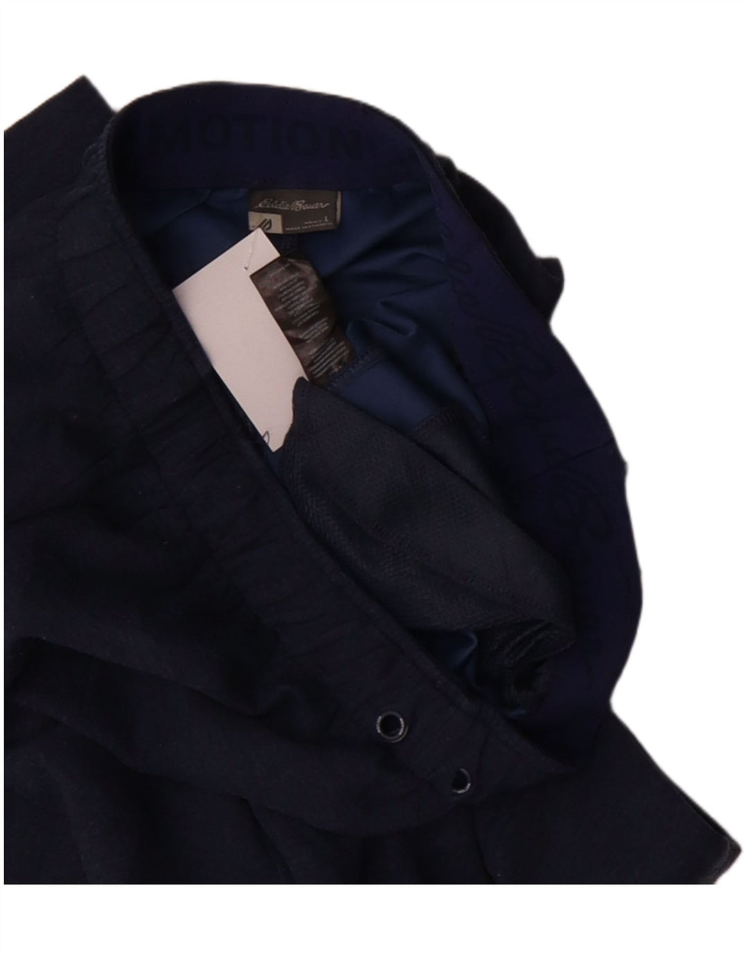 EDDIE BAUER Mens Tracksuit Trousers Joggers Large  Navy Blue Polyester Vintage Eddie Bauer and Second-Hand Eddie Bauer from Messina Hembry 