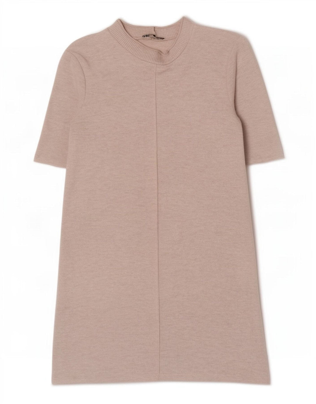 Abito a trapezio da donna Zara UK 14 Poliestere screziato beige medio