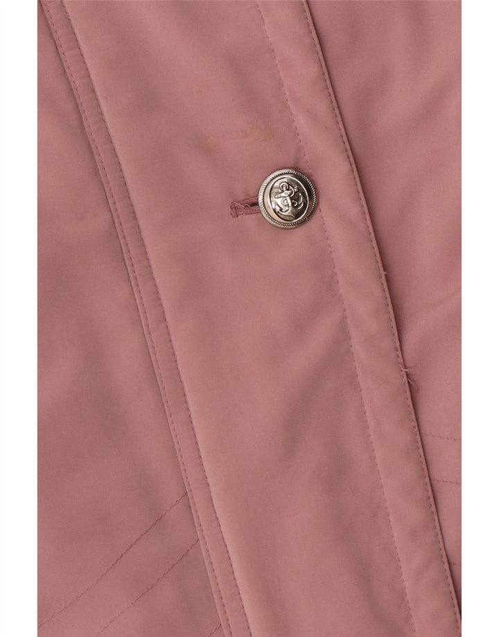Vintage Womens Oversized Windbreaker Coat EU 42 Large Pink Polyester