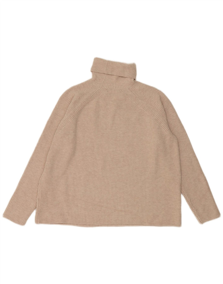 Maglione maglione a collo alto da donna Marks & Spencer UK 14 Viscosa beige medio