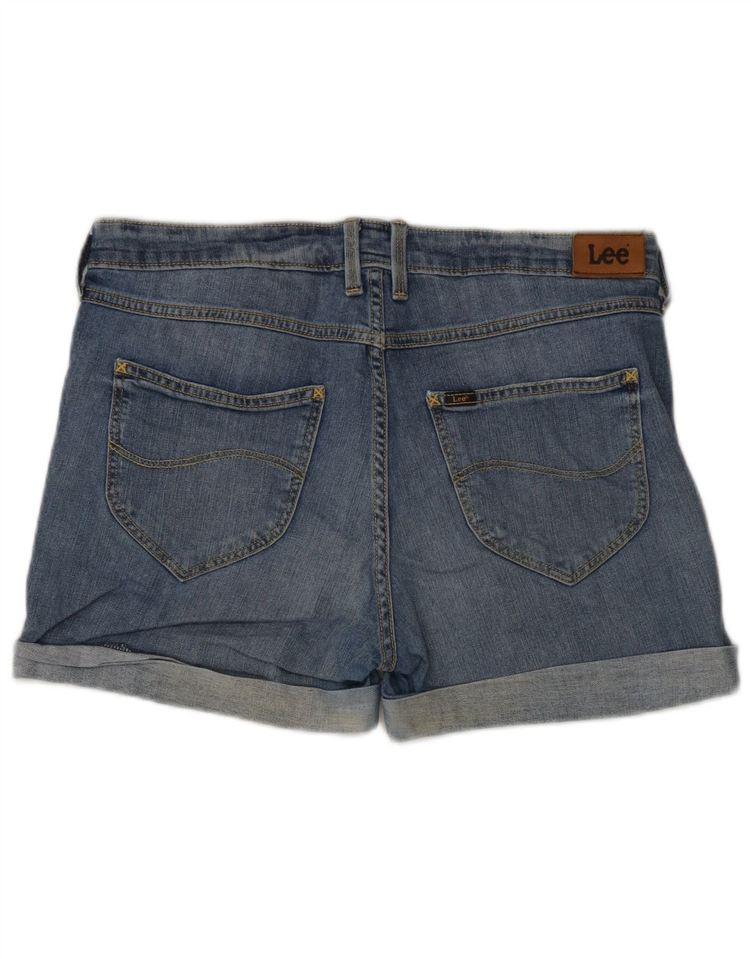 LEE Womens Logger Denim Shorts W31 Medium Blue Cotton