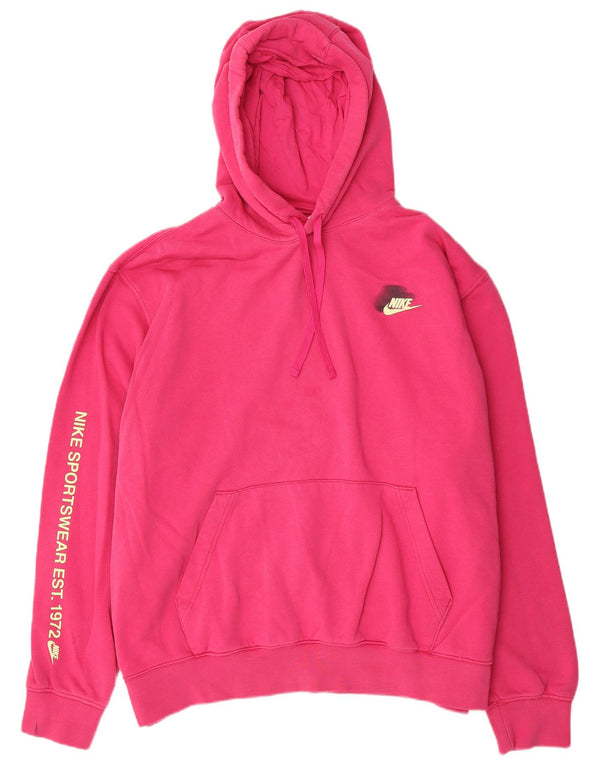 Felpa con cappuccio grafica Nike da uomo XL in cotone rosa