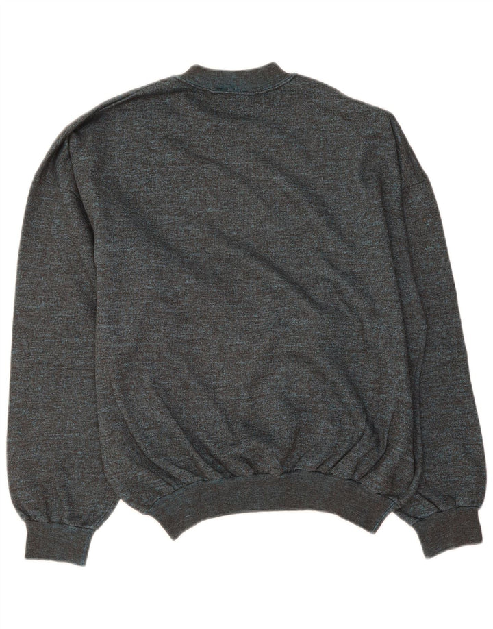 VINTAGE Mens Sweatshirt Jumper XL Blue Flecked