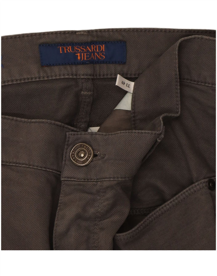 TRUSSARDI Mens Slim Jeans W33 L33 Grey Cotton