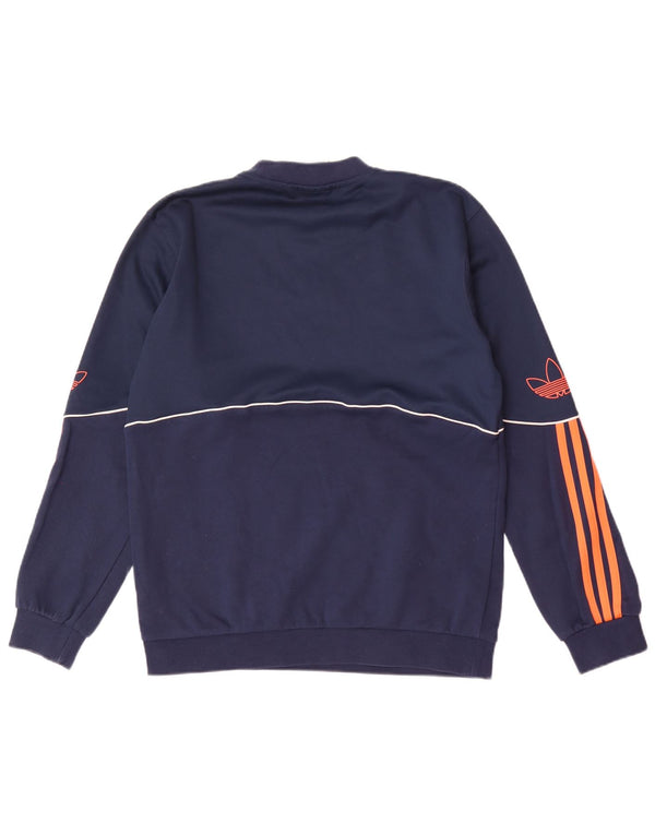 Adidas Mens Graphic Sweatshirt Jumper Small Navy Blue Cotton