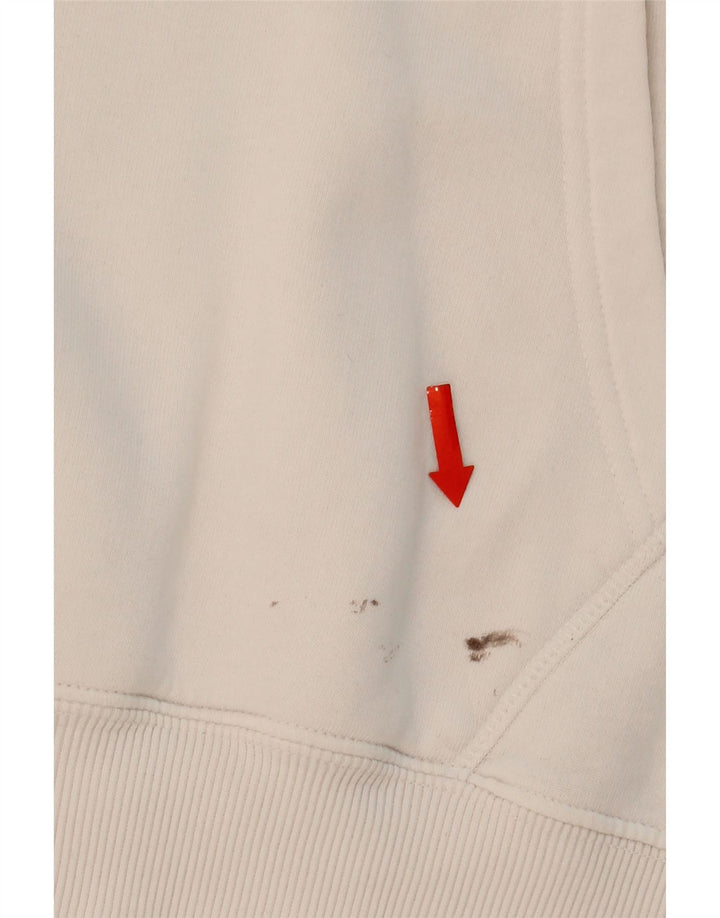 ALPHA INDUSTRIES Mens Graphic Hoodie Jumper Medium White Colourblock Vintage Alpha Industries and Second-Hand Alpha Industries from Messina Hembry 