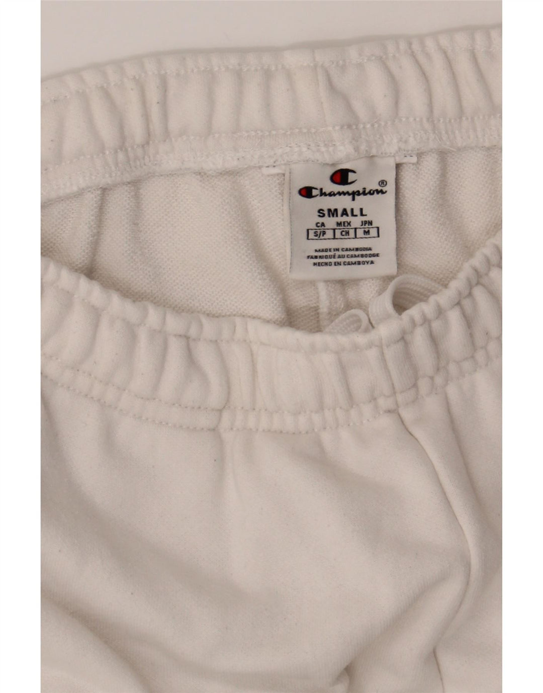 CHAMPION Mens Graphic Tracksuit Trousers Joggers Small  White