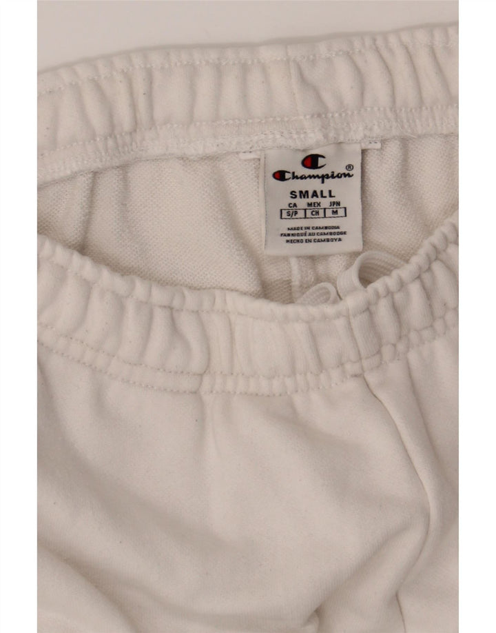 CHAMPION Mens Graphic Tracksuit Trousers Joggers Small  White
