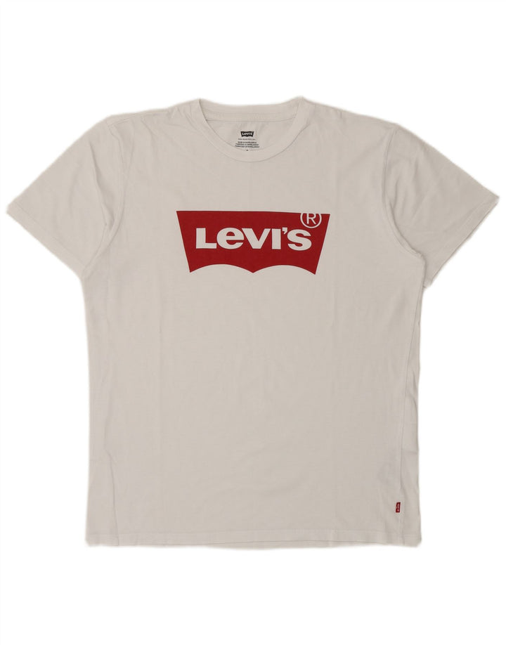 Levi's Mens Graphic T-Shirt Top Medium White Cotton