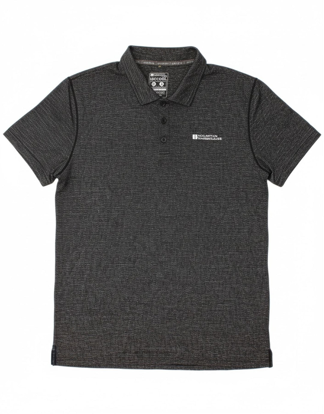 MOUNTAIN WAREHOUSE Mens Polo Shirt Medium Grey Pinstripe Polyamide