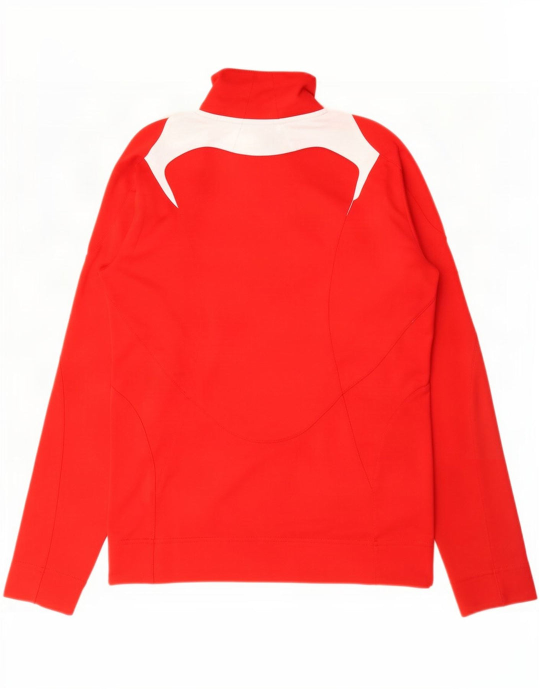 Adidas Womens Tracksuit Top Jacket UK 10 Small Red Colourblock Polyester