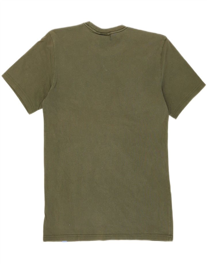 ADIDAS Mens Graphic T-Shirt Top Small Khaki Vintage Adidas and Second-Hand Adidas from Messina Hembry 