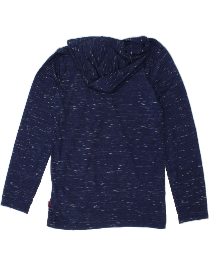 LEVI'S Boys Hooded Top Long Sleeve 7-8 Years Medium Navy Blue Flecked Vintage Levi's and Second-Hand Levi's from Messina Hembry 
