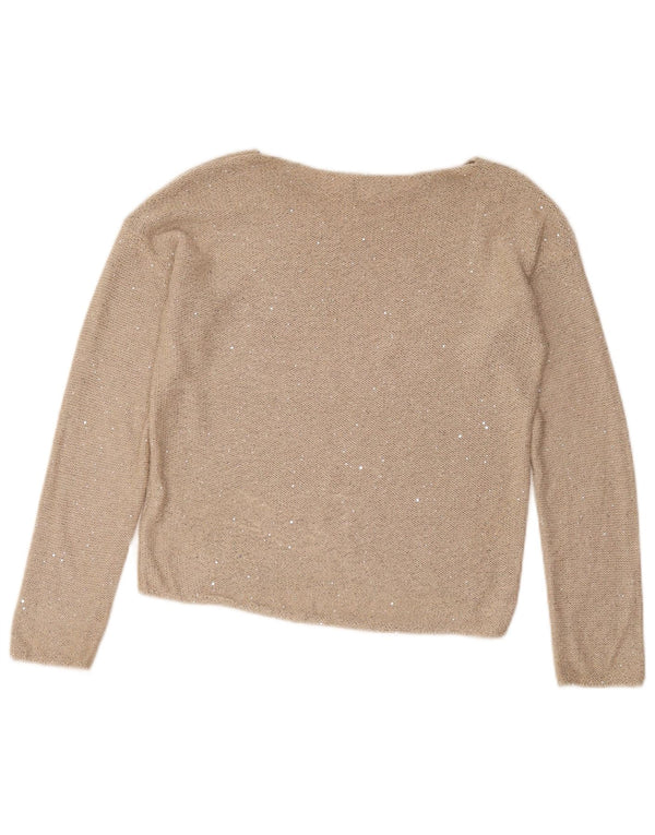 Maglione da donna con scollo a barca Benetton UK 12 Beige medio screziato