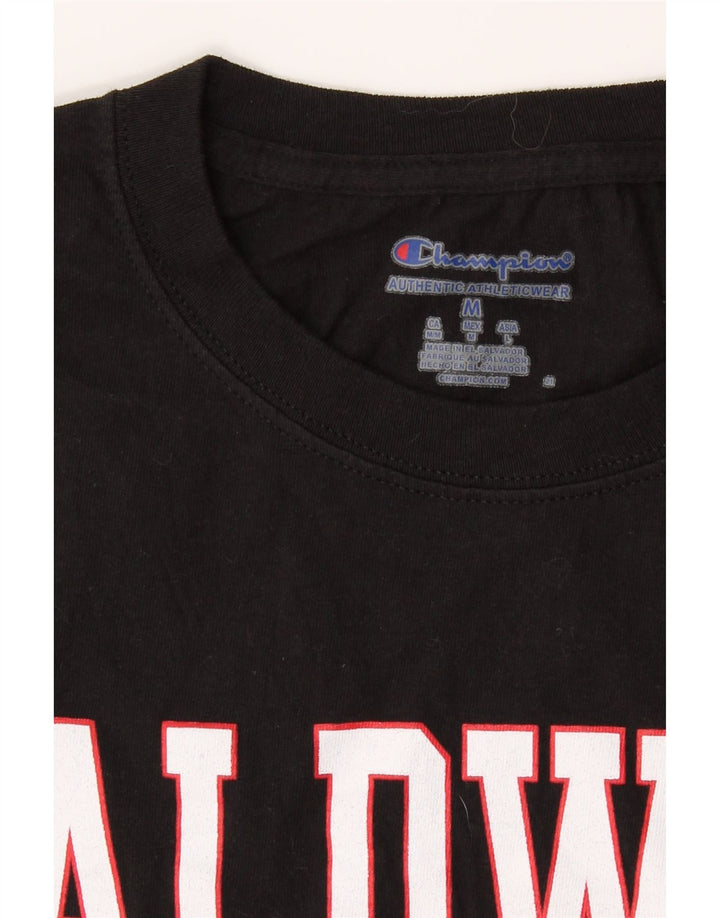 CHAMPION Mens Caldwell Cougars Graphic T-Shirt Top Medium Black Vintage Champion and Second-Hand Champion from Messina Hembry 