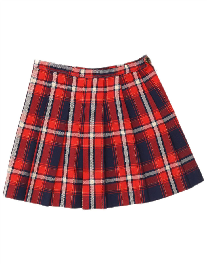 vintage Womens Mini Jupe Plissée W26 Petit Plaid Multicolore