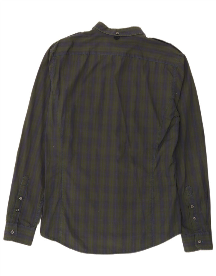 Gas Mens Military Shirt XL Multicoloured Check Cotton