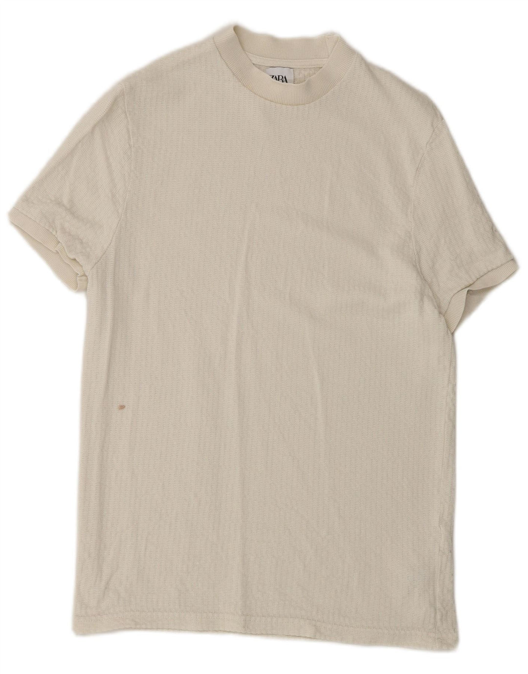 Zara Mens T-Shirt Top Small White Lyocell