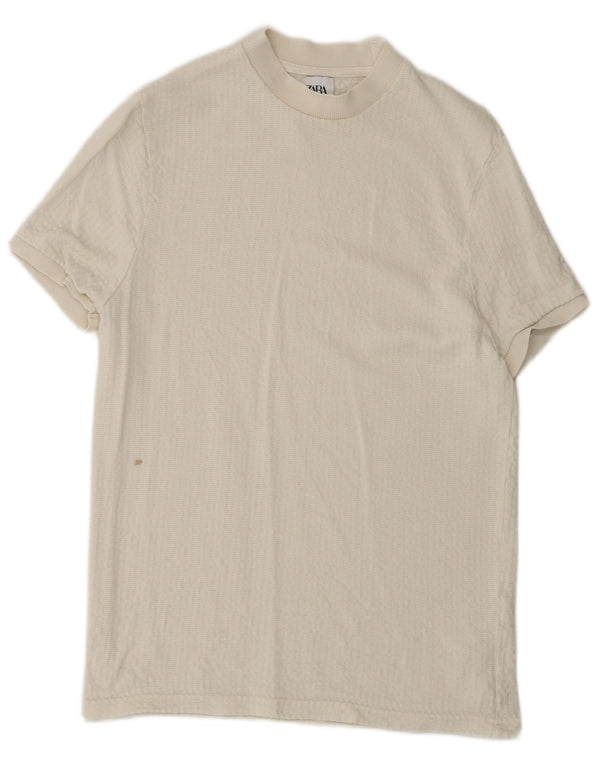 Zara Mens T-Shirt Top Small White Lyocell